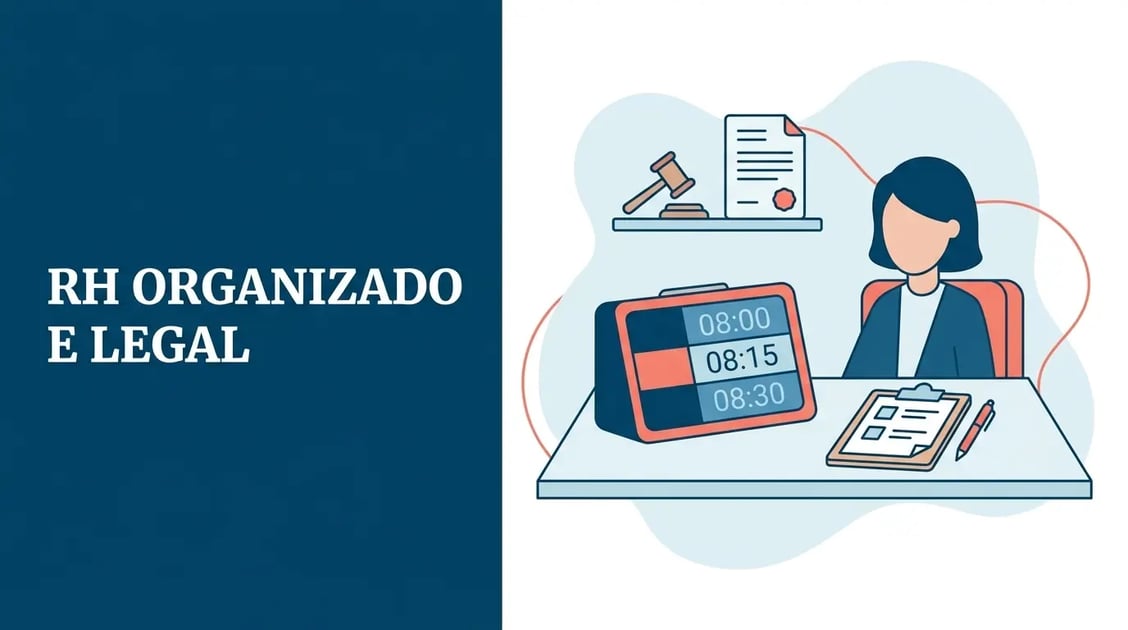 Ilustração representando controle de ponto e documentos trabalhistas com referência ao TST