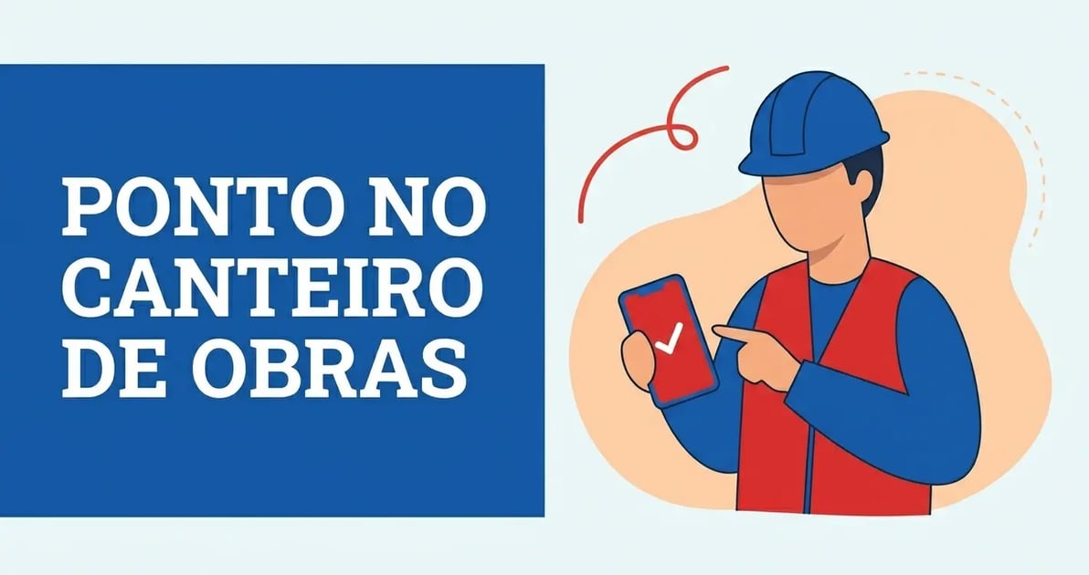Colaborador externo registrando ponto via aplicativo no canteiro de obra