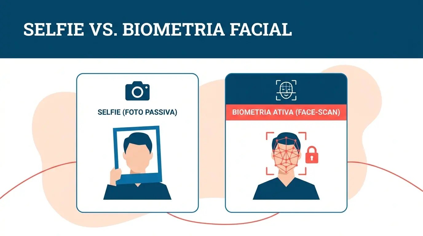 Comparativo entre foto no registro de ponto e reconhecimento facial biométrico