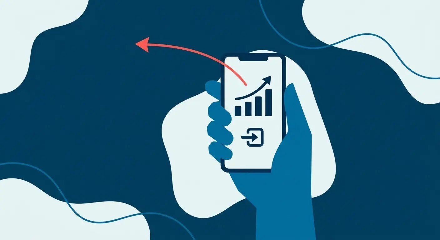 Ilustração plana de uma quadra urbana em vista aérea, com um perímetro circular tracejado (geocerca)